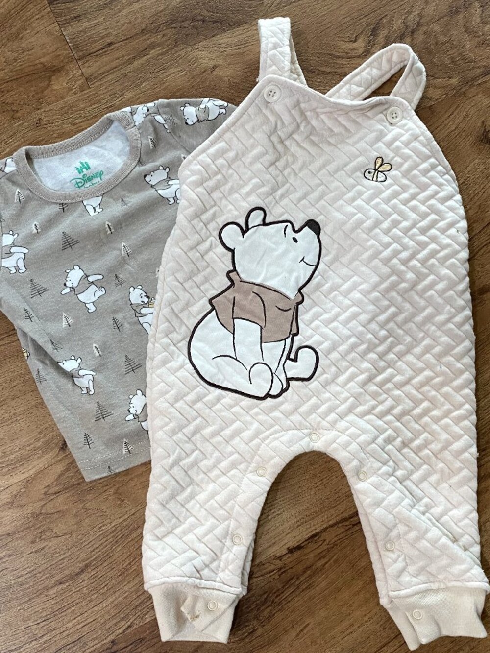 Disney WINNIE THE POOH Overall & Tee Outfit--6-9 months